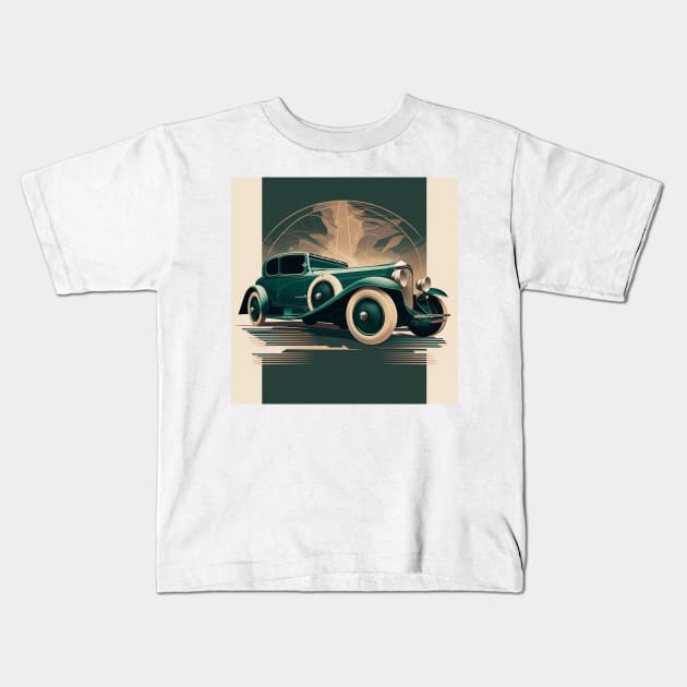 Art Deco Style Cars Kids T-Shirt by TheArtfulAI